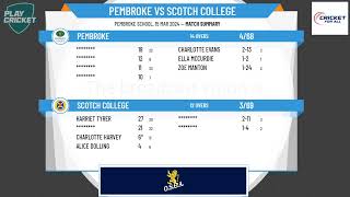 Independent Girls Schools SA  Term 1 Senior Cricket  GRAND FINAL  Pembroke v Scotch College [upl. by Eleazar161]