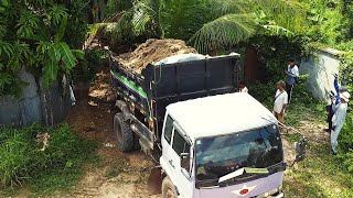 Incredible earthmoving project Landfill in my local village by dozer amp dump trucks [upl. by Etterraj606]