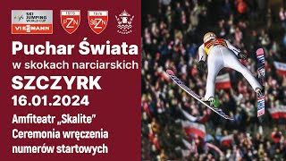 16012014 r Puchar Świata w Skokach Narciarskich  Ceremonia wręczenia numerów startowych [upl. by Anpas]