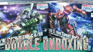 HG Zaku II Red Comet Version amp Type C6R6  Gundam The Origin DOUBLE UNBOXING [upl. by Gemma]