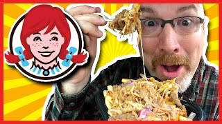 Wendys Pulled Pork Poutine Plus 3 Different Sauce Taste Test [upl. by Chassin536]