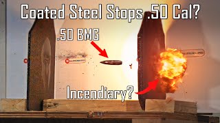 50 Cal vs Multiple Steel Plates Testing Coated Armor  Ballistic HighSpeed [upl. by Adnohsal]