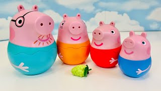 PEPPA PIG Nesting Dolls Picnic Toys Playing Video [upl. by Anoel]