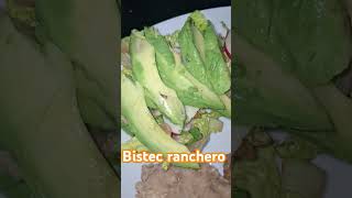 bistec ranchero y frijoles refritos food sabroso comidamexicana [upl. by Yelkrab]