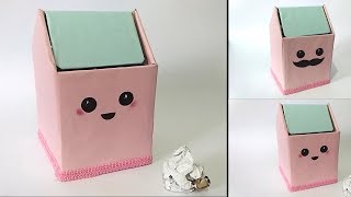 How To Make cute Trash bin From Cardboard  Waste Material Craft Ideas [upl. by Anilet]