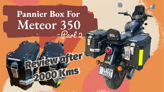 Side Pannier Box for Meteor 350  Royal Enfield  Review after 2000Kms  Part 2  Bites n Rides [upl. by Urien990]