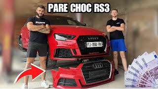 MONTAGE DU PARE CHOC AVANT RS3 SUR LA AUDI A3  2 [upl. by Audres]