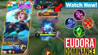 SHOCKING BURST DAMAGE Eudora Best Build For Dominating Every Match  Mlbb [upl. by Shult]