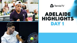 Draper Battles Baez Kokkinakis Faces Lajovic amp More Feature  Adelaide 2024 Day 1 Highlights [upl. by Arlon]