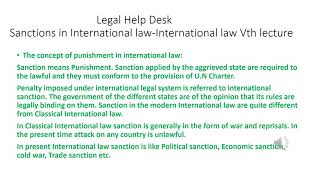 Sanction of Internationa Law Punishment of International Law Basic of Internationa Law [upl. by Ennairb]