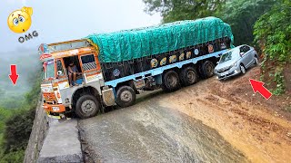 Lorry Videos  Dare Drive On Dangerous Ghat Down Turns  Ghat Trucks  Truck Videos  Trucks In Mud [upl. by Ahsen344]