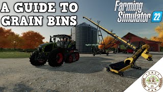 GUIDE TO GRAIN BINS AND AUGERS  Farming Simulator 22 [upl. by Tterraj296]