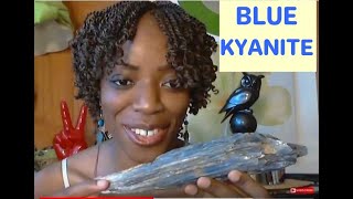 BLUE KYANITE Crystal Powerful Astral Travel Dreams Angels Spirit Guide Crystal [upl. by Anoved]