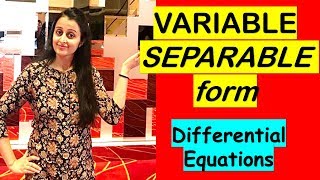 DIFFERENTIAL EQUATIONS VARIABLE SEPARABLE FORMCBSEISC CLASS XII 12thJEENDACETs [upl. by Garda]