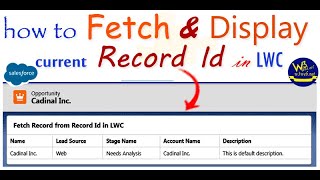 How to fetch current record based on Record Id uses of lightning web component and apex class in LWC [upl. by Jillayne]