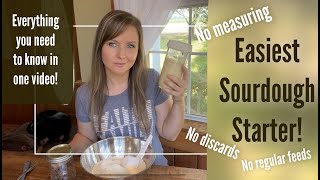 Easiest Sourdough Starter No Measuring No Discards [upl. by Ynnej]