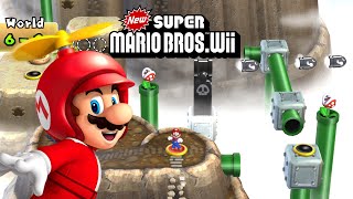 New Super Mario Bros Wii FULL PLAYTHROUGH World 6 ALL STAR COINS  100 Game [upl. by Annawik730]