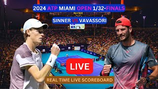 Jannik Sinner Vs Andrea Vavassori LIVE Score UPDATE ATP Miami Open Tennis 132Finals Mar 23 2024 [upl. by Akcimahs]