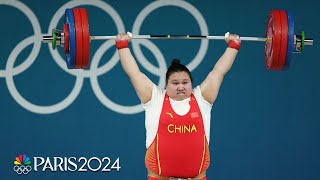 Chinas Li Wenwen commands womens 81kg final for weightlifting gold  Paris Olympics  NBC Sports [upl. by Venetia]