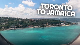 Flying Toronto Pearson Airport YYZ to Montego Bay Jamaica MBJ Air Transat  Costco Vacations [upl. by Lamok]