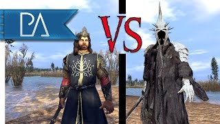 Aragorn VS Witch King Battle of the Dead Marshes  Total War Rise of Mordor Mod Gameplay [upl. by Acnoib]