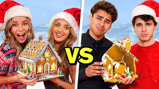 BOYS vs GIRLS Gingerbread House Competition [upl. by Sixel]