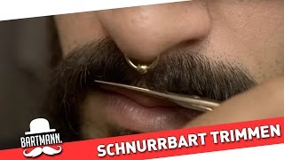 Schnurrbart trimmen schneiden und stylen  How To by BARTMANN [upl. by Aillimac712]