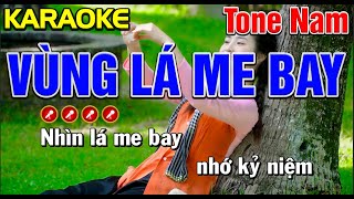 ✔️ VÙNG LÁ ME BAY Karaoke Tone Nam  Mạnh Hùng [upl. by Delila]