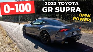 2023 Toyota GR Supra review 0100 14 mile 0200 amp engine sound [upl. by Blodget]