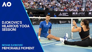 Novak Djokovic Shows Off Flexibility in Yoga Session  Australian Open 2024 [upl. by Einnim]