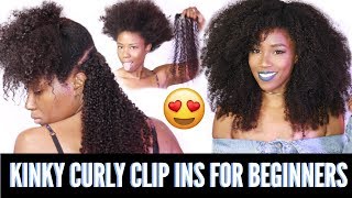 How To Install Clip ins for beginners  Kinky curly clip ins from HerGivenHaircom [upl. by Eissak462]