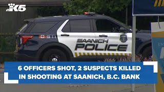 6 officers shot 2 suspects killed in shooting at Saanich BC bank [upl. by Aizek]