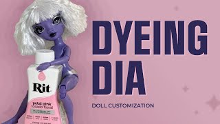 Lets DYE Dias hair PINK Dyeing amp restyling Rainbow High doll Dia Mantes [upl. by Patsy]