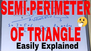 Semi perimeter of a triangleHow to find semi perimeter of triangleTriangle semiperimeter formula [upl. by Ellasal43]