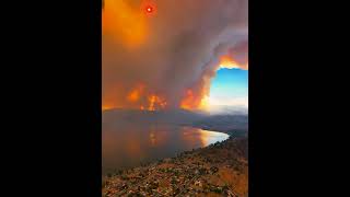 Fire Approaching Lake Elsinore Filmed from Helicopter [upl. by Yanat]