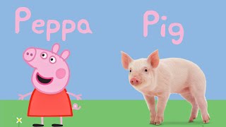 Peppa Pig Characters  Peppa Pig Characters in Real life  Learn Animals With Peppa And George [upl. by Crowell210]