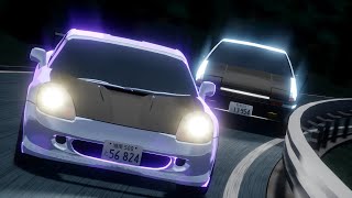 AE86 vs ZZW30 Revamped Battle  Initial D  Blender [upl. by Iralam]