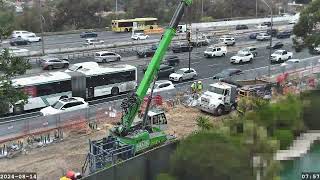 Warringah Freeway Upgrade time lapse  Wednesday 14 August 2024 [upl. by Malinin]