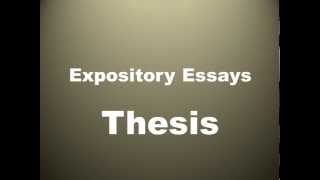 Thesis In Expository Writing [upl. by Neleb]