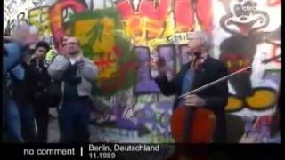 Rostropovich Berlin Wall Checkpoint Charlie Bach Sarabande [upl. by Brendis]