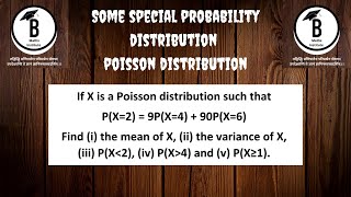 If X is a Poisson distribution such that PX2  9PX4  90X6 find i the mean of X ii the [upl. by Niboc]