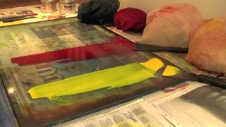 INKING UP A COLLAGRAPH PLATE SHORT VERSION [upl. by Charlena]