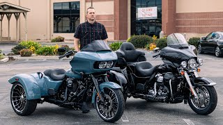 2024 HarleyDavidson Trike First Look  Road Glide 3 TriGlide Ultra amp Free Wheeler [upl. by Waylon]