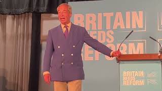 Farage and the Putin banner [upl. by Ahsilet]