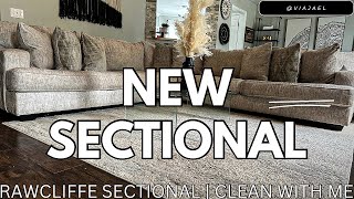 New Sectional  Rawcliffe Sectional Review  Ashley Home Furniture  After Dark Clean With Me [upl. by Aicsila]