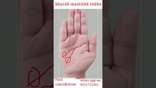 kharab mastisk rekha astrology palmistery palmistry [upl. by Tai]