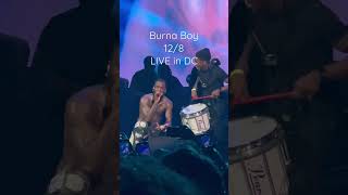 BURNA BOY LIVE IN DC I Kilometre Freestyle with drummers [upl. by Kane]