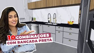 Cozinha Com Bancada Preta • 10 Combinações Para Se Inspirar • Larissa Reis Arquitetura [upl. by Burwell875]