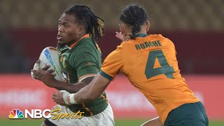 Highlights South Africa roars past Australia in Rugby Sevens Series Seville final  NBC Sports [upl. by Orsola386]