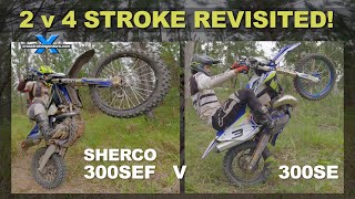 2 stroke v 4 stroke debate revisited Sherco 300SE v 300SEF ︱Cross Training Enduro [upl. by Anirtal]